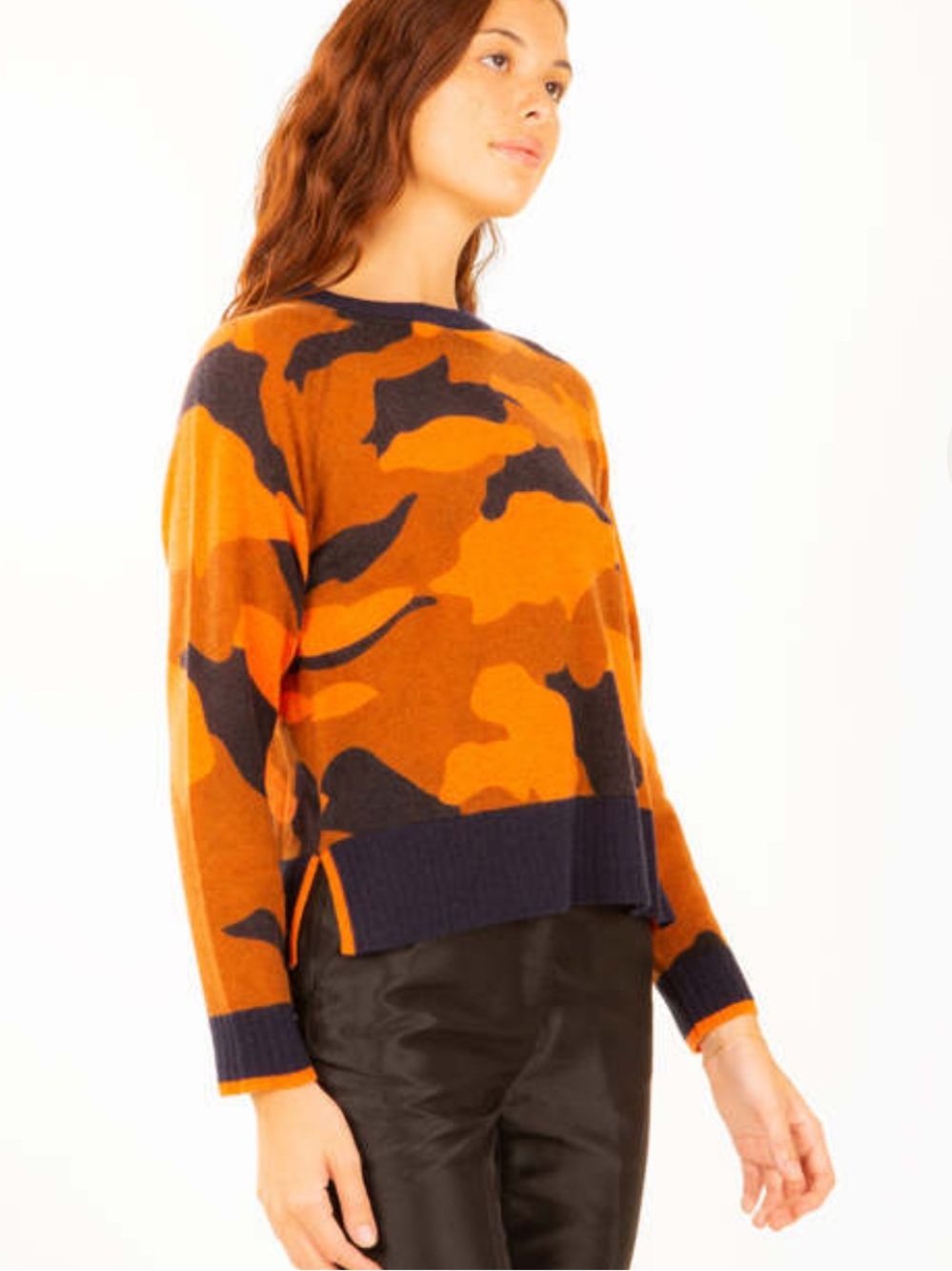 Alashan Camo cashmere crew neck sweater small